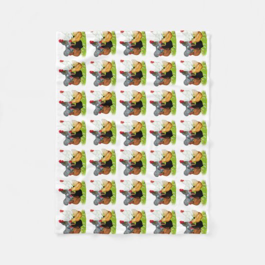 Sex-linked kippen Quintet Fleece Deken (Voorkant)