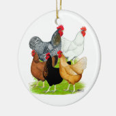 Sex-linked kippen Quintet Keramisch Ornament (Links)