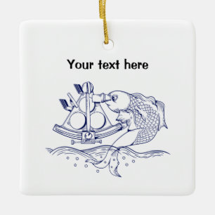 Sextant marine navigation keramisch ornament