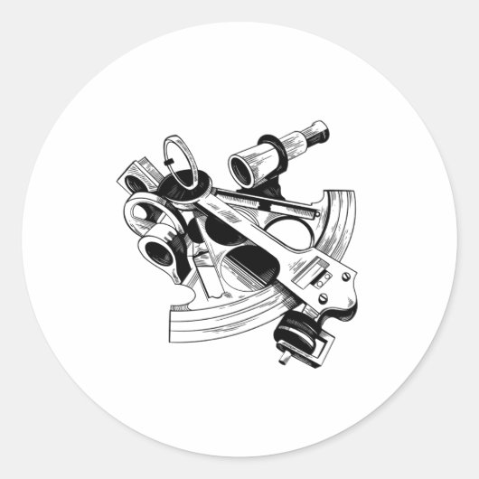 SEXTANT RONDE STICKER (Voorkant)