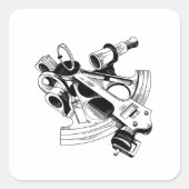 SEXTANT VIERKANTE STICKER (Voorkant)