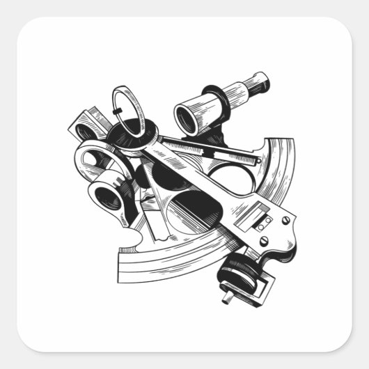 SEXTANT VIERKANTE STICKER (Voorkant)