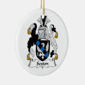 Sexton Family Crest Keramisch Ornament (Rechts)