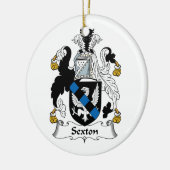 Sexton Family Crest Keramisch Ornament (Links)