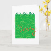 SEXTY Birthday Kaart GROEN (Gele Bloem)