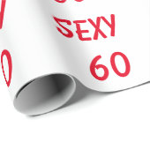 Sexy 60th Sixty Verjaardag Wrapping Papier (Rol Hoek)