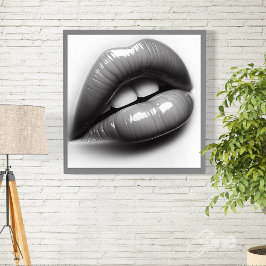 Sexy and Shiny Female Lips and Mouth Perfect Poster