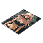 Sexy anime meisje in zwart bikini notitieboek (Linkerzijde)