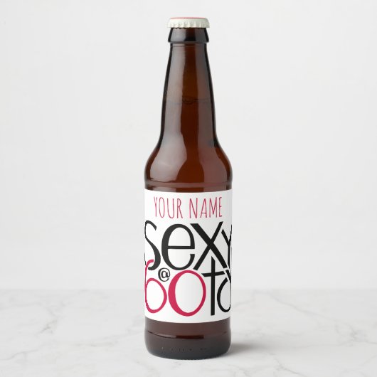 Sexy bij 60 rood bier flesetiket bier etiket (Voorkant)