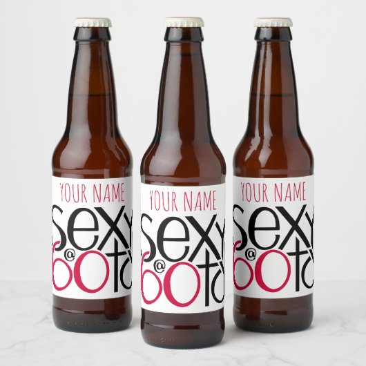 Sexy bij 60 rood bier flesetiket etiket (Flessen)
