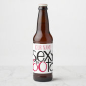 Sexy bij 60 rood bier flesetiket etiket (Voorkant)