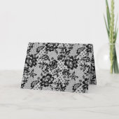 Sexy Black Roos Lace met aangepaste naam Bedankkaart (Achterkant)