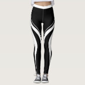 Sexy Black White Heart Butt Gym ActiveShart Leggings (Voorkant)