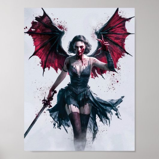 Sexy Bloody Vampire Warrior Poster (Voorkant)
