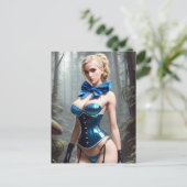Sexy Blue Lingerie Briefkaart (Staand voorkant)