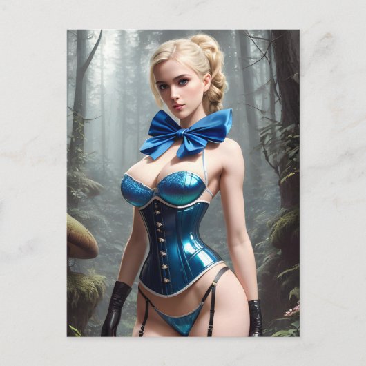 Sexy Blue Lingerie Briefkaart (Voorkant)