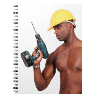 Sexy Bouwvakker met Ontbloot Heet Spierlichaam Notitieboek