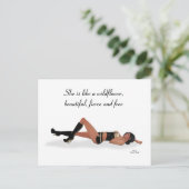 Sexy Brunette Pinup Meisje Slapen Briefkaart (Staand voorkant)