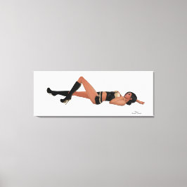 Sexy Brunette Pinup Meisje Slapen Canvas Print