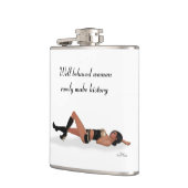 Sexy Brunette Pinup Meisje Slapen Drink Flask Heupfles (Links)