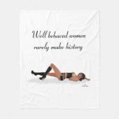 Sexy brunette pinup meisje slapen fleece deken (Voorkant)