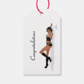 Sexy Brunette Pinup Meisje Slapen Gift Label Cadeaulabel (Voorkant)
