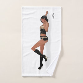 Sexy brunette pinup meisje slapen handdoek
