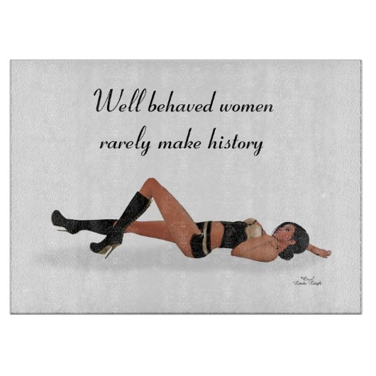 Sexy brunette pinup meisje slapen snijplank (Voorkant)