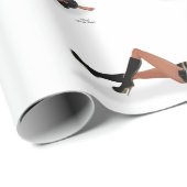 Sexy brunette pinup meisje slapen wrapping papier (Rol Hoek)