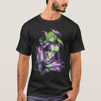 Sexy buitenaards android catgirl t-shirt