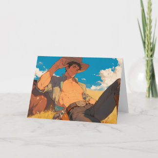 Sexy Cowboy Hot Guy Greetings Card Kaart