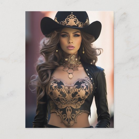 Sexy Cowgirl Briefkaart (Voorkant)