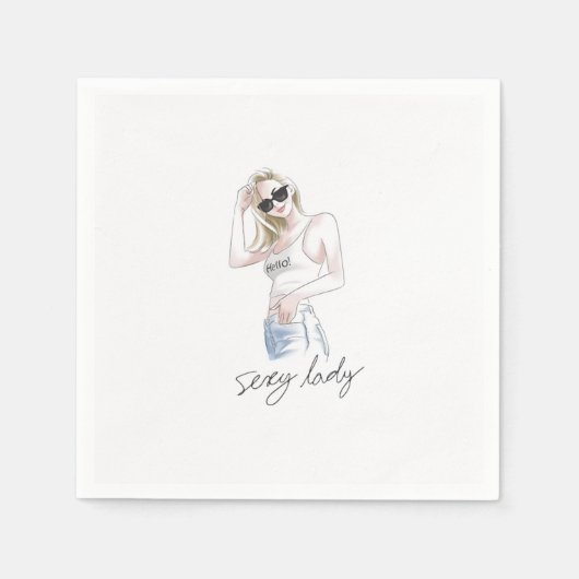 Sexy dame slogan met mode meisje servet (Voorkant)