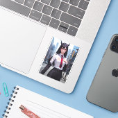 Sexy Demon, volwassen zakelijke demon Sticker (Laptop met iPhone)