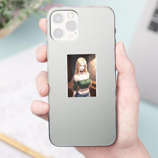 sexy dorp meisje sticker (Telefoon)