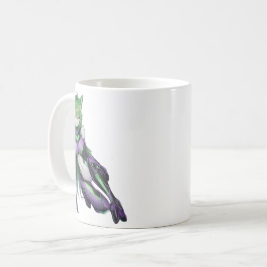 Sexy duivels anime catgirl koffiemok (Voorkant links)