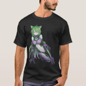 Sexy duivels anime catgirl t-shirt (Voorkant)