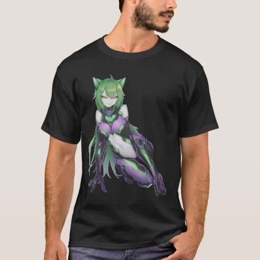 Sexy duivels anime catgirl t-shirt (Voorkant)