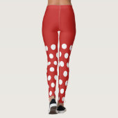 Sexy Elf Red Spots Retro Kerstmis Leggings (Achterkant)