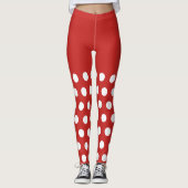 Sexy Elf Red Spots Retro Kerstmis Leggings (Voorkant)