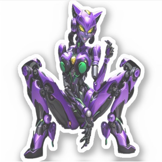 Sexy evangelion catgirl android sticker (Voorkant)