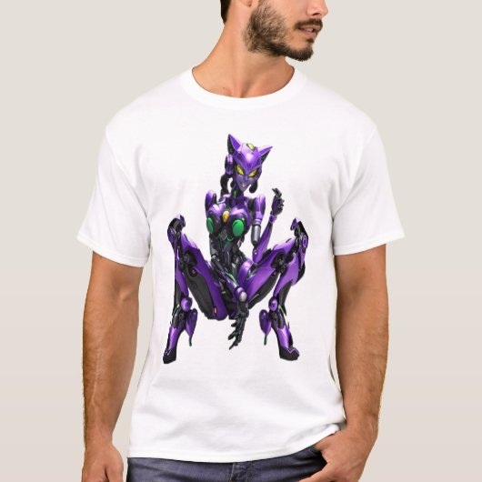 Sexy evangelion catgirl android t-shirt (Voorkant)