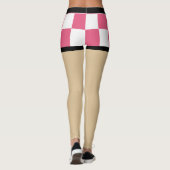 Sexy Fake shorts l Roze en wit Checkerd Leggings (Achterkant)