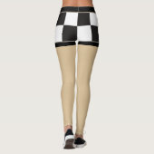 Sexy Geruite zwart-wit Fake shorts Leggings (Achterkant)