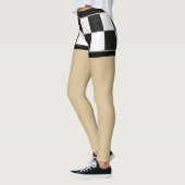 Sexy Geruite zwart-wit Fake shorts Leggings (Links)