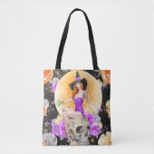SEXY HALLOWEEN WITCH OP KLEIN MET STROMEN TOTE BAG (Voorkant)