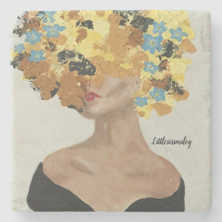 Sexy Head of Flowers Stenen Onderzetter