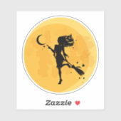 Sexy heks halloween maan sticker (Vel)