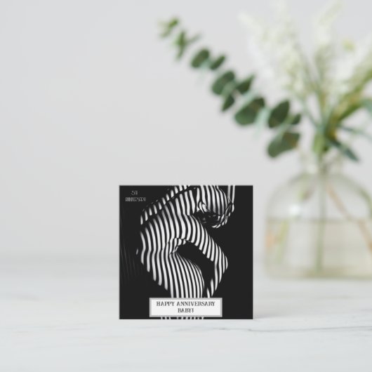 Sexy huwelijksjubileum ondeugend  informatiekaartje (Staand voorkant)