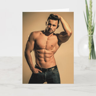 Sexy in Sepia Hot Guy Greetings Card Kaart